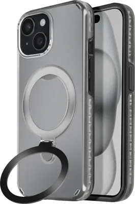 Produktbild von Avizar, MagSafe Hülle für Apple iPhone 15 Stoßfest mit Klappständer, Schwarz