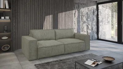 Produktbild von Sofa 3-Sitzer mit Schlaffunktion VAJANA Stoff Tilia Olivgrün