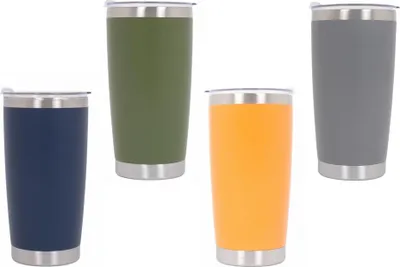 Produktbild von Familienpackung 4x Thermos Edelstahl SS304 Isolierbecher Deckel Doppelwandig 590ml Becher.