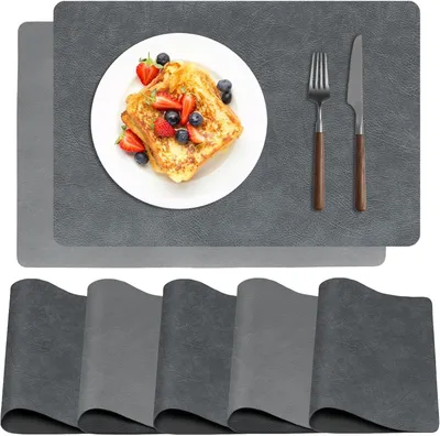 Produktbild von Platzsets 6er Set, Kunstleder, 45 x 30 cm, abwaschbar, für Esstisch