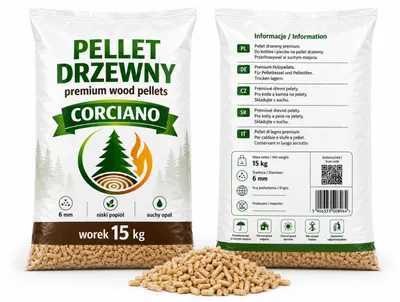 Zdjęcie produktu dla Pellet drzewny Corciano Opał zimowy Worek 15kg