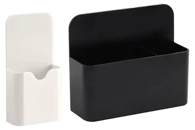 Produktbild von Magnetischer Halter, 2er-Set magnetische Markerhalter, verstellbarer Stifthalter, Halter für Whiteboard-Marker, für Whiteboard, Homeoffice, Kühlschrank (weiß/schwarz)