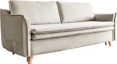 Produktbild von home24 Schlafsofa mit Holzfüßen - Webstoff