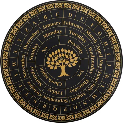 Productafbeelding van Waarzeggerij Pendelbord - 28cm houten levensboom pendel wichelroede met letters waarzeggerij instrumenten