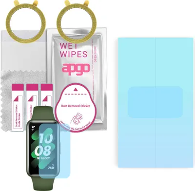 Produktbild von apgo 2 Stück HD HQ FLEX Schutzfolie kompatibel mit Huawei Band 7 Smartwatch, Hydrogel Displayschutzfolie mit abgerundeten Rändern, Displayfolie zum gesamten Bildschirm