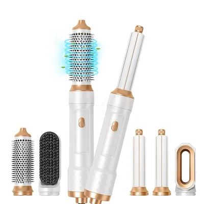 Produktbild von 5-in-1 Heißluftbürste mit automatischem Lockenaufsatz,Airstyler, Föhn, Multihaarstyler, Negativionen, 1000W, für Locken & Glätten,Weiß