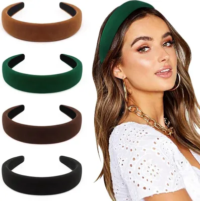 Produktbild von DRESHOW Haarreifen Damen Mädchen 4 Stück Stirnband Set Boho Breit Anti-Rutsch Haarband