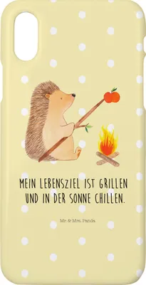 Produktbild von Mr. & Mrs. Panda Iphone 10 Handyhülle Igel Grillen - Gelb Pastell - Geschenk, Ziele, Lustige Sprüche, Cover, Spruch, Arbeitslos, Motivation, X, Handy, Hülle
