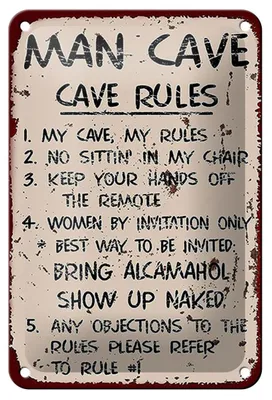 Produktbild von Blechschild Spruch 12x18cm Man cave my cave my rules