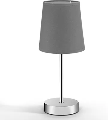 Produktbild von MONZANA® Nachttischlampe 32cm Stoffschirm E14 Grau Taupe Anthrazit Weiß Wohnzimmer Schlafzimmer Lampe Leuchte Tischlampe Nachttischleuchte Tischleuchte