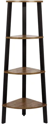 Immagine prodotto di Scaffale Angolare - Leobert - Marrone Rustico/Nero - 45 X 34 X 125 Cm