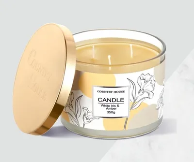Produktbild von Country House White Iris & Amber Sojakerze 350g Duftkerze