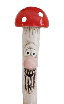 Produktbild von Gartenstecker Pilz Fliegenpilz Keramik Deko Beet Stecker Stab Skulptur Figur