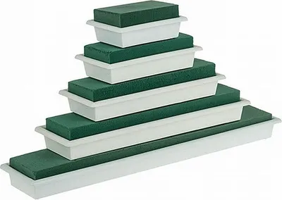 Produktbild von Nass-Steckschaum - Schale, 45 cm lang, 2 Stück im Pack, Steckmasse, Blumen-Gesteck