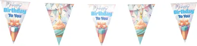 Produktbild von Wimpelkette Happy Birthday pastel 4-5 m 1 Stück