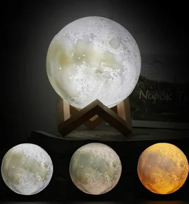 Produktbild von LED Mond Lampe 3D Standleuchten Nachtlicht Nachttischlampe Touch Lampe für Wohnzimmer