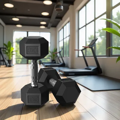 Produktbild von SONGMICS Hantelset, Hanteln 2er Set, Hexagon, Kurzhantel-Set, insgesamt 10/20 kg, für Workout, Fitnesstraining, Gewichtheben für Zuhause