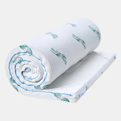 Image de Dailydream - Matelas à mémoire de forme - Surmatelas en aloe vera - Taille S - jusqu'à 60 kg - Hauteur : 3,5 cm / Dimensions : 90x200 cm - Soulagement de la pression