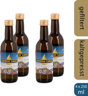 Produktbild von 4 x Lausitzer Leinöl (kaltgepresstes Leinöl), 4x 250ml
