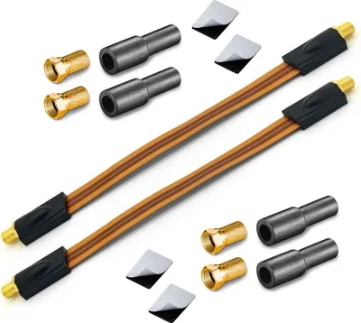 Produktbild von ARLI 2x Sat HD Fensterdurchführung UltraSlim + 4x F-Stecker 4x Gummitülle