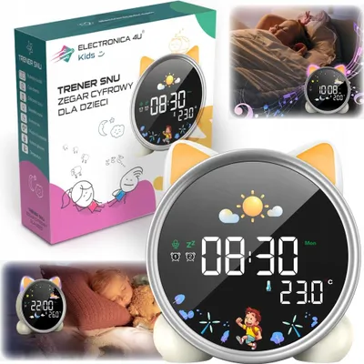 Image de Réveil lampe lampe de nuit LED pour enfants bébé minuterie batterie Chat