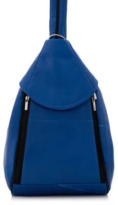 Zdjęcie produktu dla Elegancki Kobaltowy Plecak Skórzany Damski Worek z kieszonkami Rene22