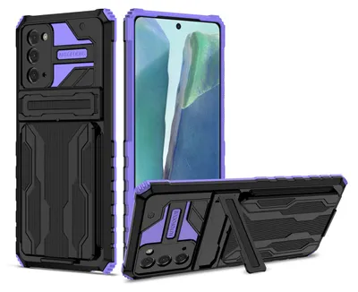 Immagine prodotto di Custodia per Galaxy Note 20, custodia ibrida di protezione con supporto per schede e supporto per Samsung Galaxy Note 20 Viola