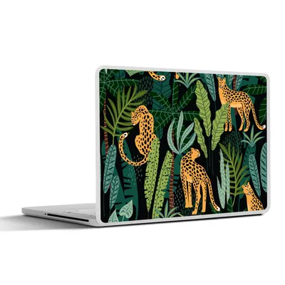 Produktbild von MuchoWow® Laptop Aufkleber Sticker Cover Dschungel - Panther - Muster - Jungen - Mädchen - Pflanzen 32.5x23.5 cm - Sticker für Laptop - Selbstklebend