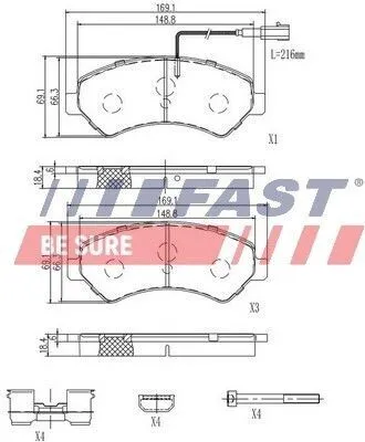 Produktbild von FAST Bremsbeläge Satz Vorne Bremsklötze für FIAT Ducato Kastenwagen (250, 290) FT29132