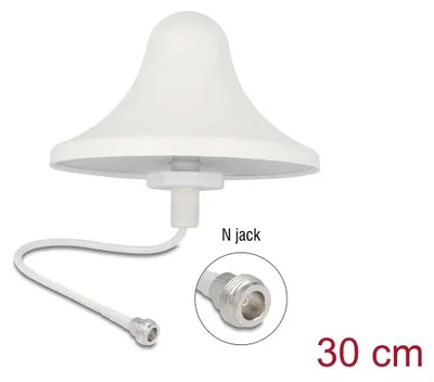 Obrázek produktu pro DeLOCK 90759, 3 dBi, 0.824 - 0.96, 1.71 - 2.7 GHz, 50 ohm, 360°, 55°, Jednopásmový (2,4 GHz)