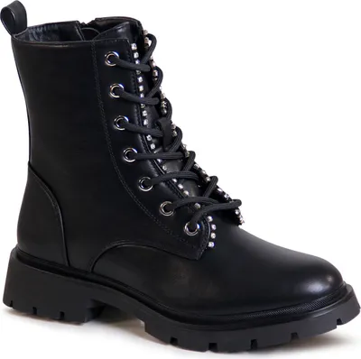 Produktbild von topschuhe24 2560 Damen Plateau Stiefeletten Worker Biker Boots , Farbe:Schwarz, Größe:37 EU