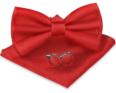 Immagine prodotto di TRANKIELO® - Set da uomo con papillon e gemelli - Tinta unita in raso - Papillon regolabile per feste e matrimoni