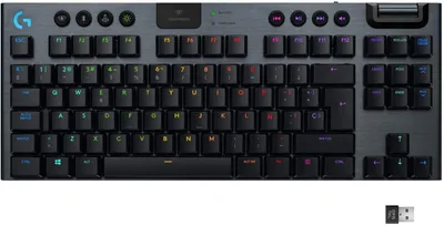 Produktbild von Logitech Gaming G915 TKL - Tastatur - Hintergrundbeleuchtung - USB, Bluetooth, LIGHTSPEED - QWERTY - Spanisch - Tastenschalter: GL Tactile - Kohle