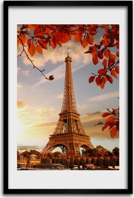 Produktbild von Bild - Bilderrahmen - 40 cm x 60 cm - MDF - Rahmen - Wandkunst - Eiffelturm Paris