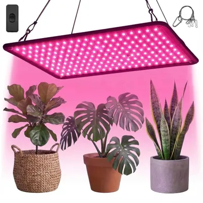 Zdjęcie produktu dla 1600lm Lampa Roślinna Led Full Spectrum Grow Lamp 180Leds 20W Led Indoor Plant Grow Light For Plants Vegetables Flower Seeds Growing (pink)