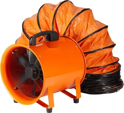 Produktbild von Bauventilator 367-W-AC-Motor - Baugebläse 2800 U/min - Baulüfter Gebläse - 1214 L/s(2574 CFM) - Axiallüfter mit 5 m Schlauch - Axialgebläse 79 dB Geräuschpegel - Industrielüfter