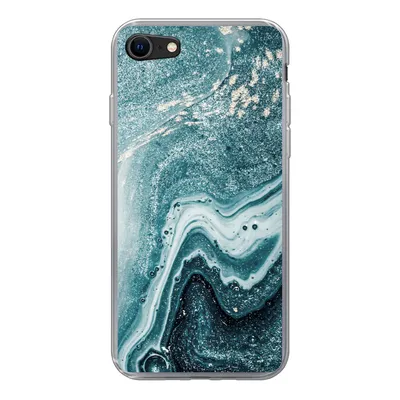 Produktbild von MuchoWow® Handyhülle Schutzhülle Hülle für iPhone 7 Naturstein - Glitter - Muster Silikon Softcase Handy Hülle - Kartenhalter