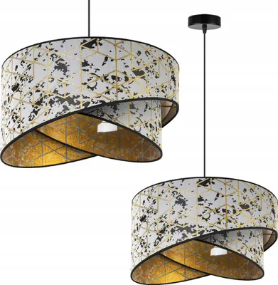 Obrázok produktu pre Závesná lampa, stropný luster, tienidlo, zlatý vzor