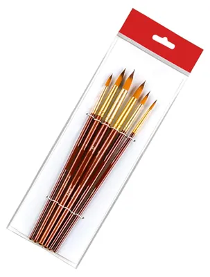 Produktbild von 6-teiliges Pinselset für Künstler mit Nylonborsten für Acryl und Öl