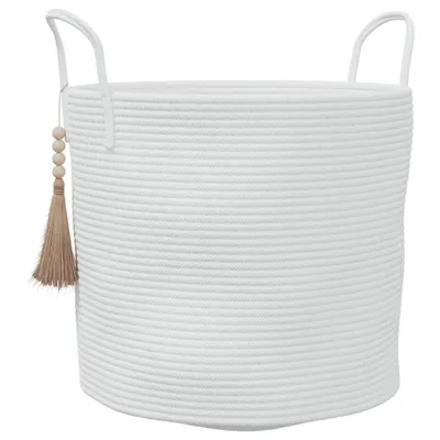 Image de Panier de rangement blanc Ø40x35 cm coton