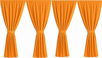 Produktbild von Gartenvorhang 4 Stück 155x220cm, Garten Vorhang Orange, Außenvorhang, wasserdichter Außenvorhang, Balkon Vorhang, Terrasse Vorhang