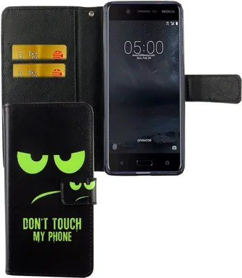 Produktbild von Handyhülle Tasche für Handy Nokia 5.1 2018 Dont Touch My Phone Grün