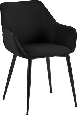 Produktbild von CLP Esszimmerstuhl Luena mit Rückenlehne gepolstert bis 150 kg belastbar schwarz Material Stoff