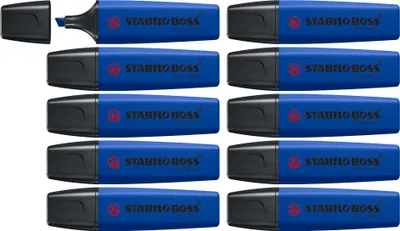 Obrázek produktu pro Zvýrazňovač STABILO – BOSS ORIGINAL NatureCOLORS Wildflower – balení po 10 kusech – ultramarínově modrá