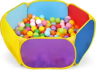 Productafbeelding van Famanu Opblaasbaar Ballebad met Basketbalring - voor actieve spelletjes en beweging