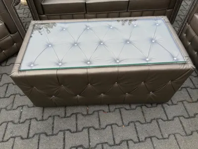 Obrázok produktu pre Dizajn Chesterfield 3+2+1 Konferenčný stolík Sada pohoviek Kožená pohovka Čalúnenie Veľké