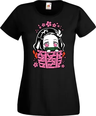 Obrázek produktu pro Dámské Tričko Anime Manga Demon Anime Slayer Nezuko Kamado 06, Lady S / Černá