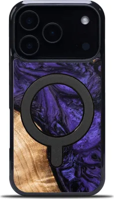Image de Housse en bois pour iPhone 17 Pro, Bewood Unique Violet pour MagSafe