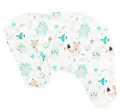 Produktbild von BabyUniverse Stillkissenbezug, klein, 100 % Baumwolle - Pastellfarbene Tiere