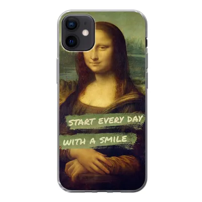 Produktbild von MuchoWow® Handyhülle Schutzhülle Hülle für iPhone 12 mini Mona Lisa - Zitat - Da Vinci Silikon Softcase Handy Hülle - Bild